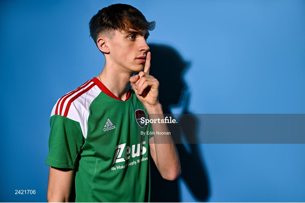 31 January 2023; John O'Donovan poses for a portrait during a Cork City squad portrait session at Bishopstown Stadium in Cork. Photo by Eóin Noonan/Sportsfile
