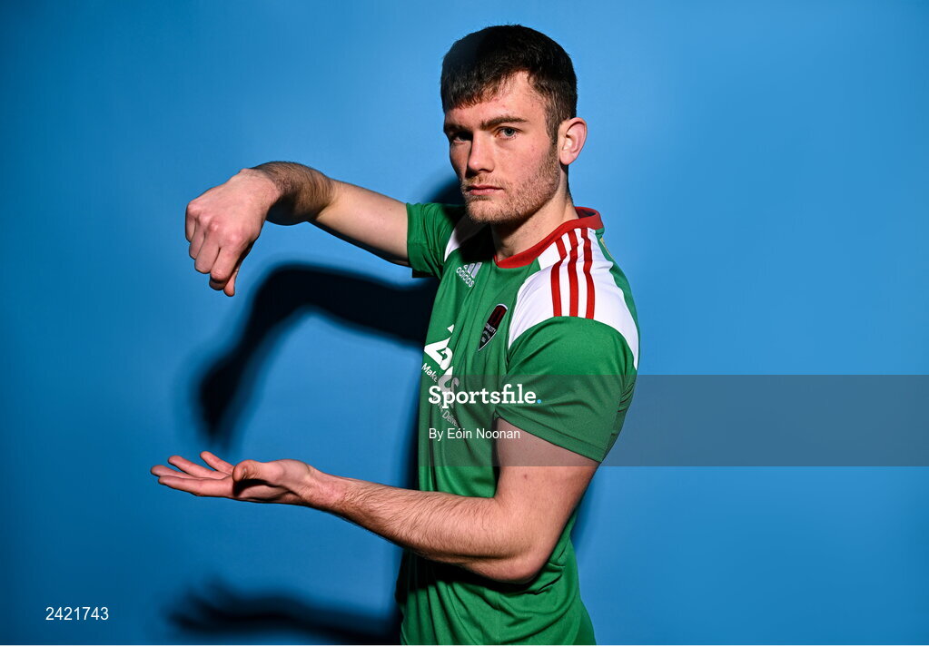 31 January 2023; Josh Honohan poses for a portrait during a Cork City squad portrait session at Bishopstown Stadium in Cork. Photo by Eóin Noonan/Sportsfile