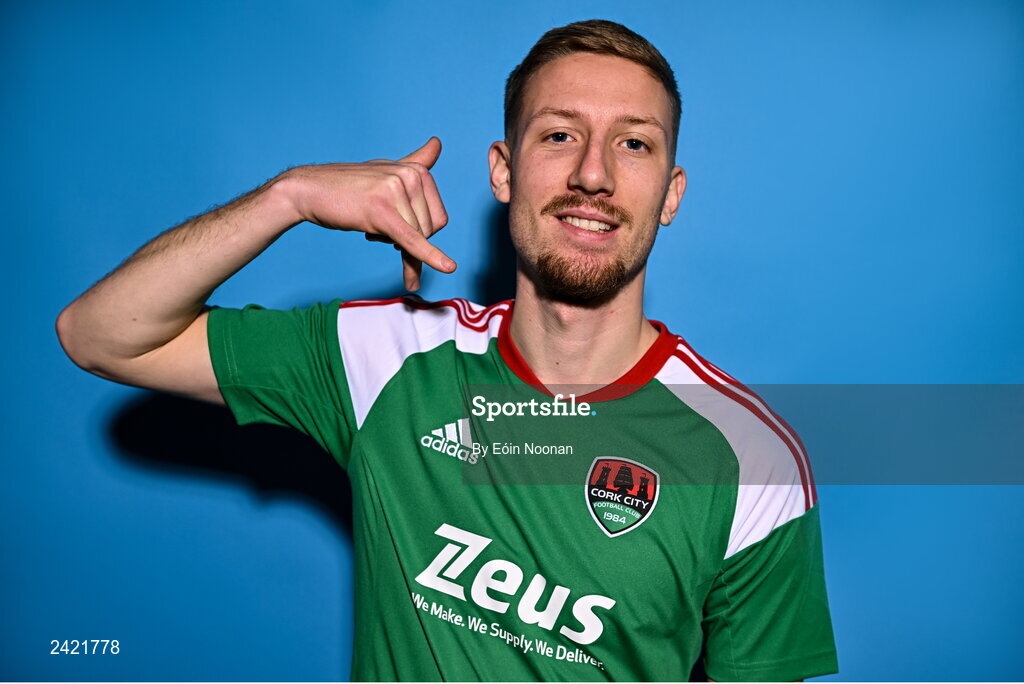 31 January 2023; Kevin Custovic poses for a portrait during a Cork City squad portrait session at Bishopstown Stadium in Cork. Photo by Eóin Noonan/Sportsfile