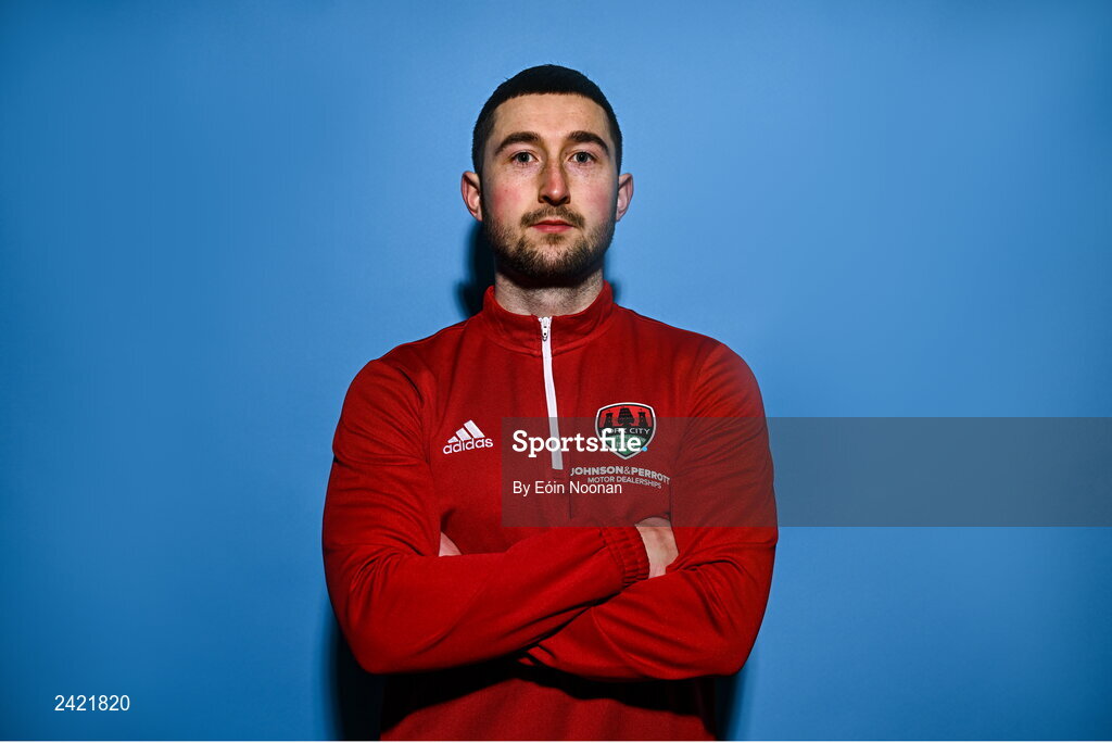 31 January 2023; Strength and conditioning coach Leon Foley poses for a portrait during a Cork City squad portrait session at Bishopstown Stadium in Cork. Photo by Eóin Noonan/Sportsfile