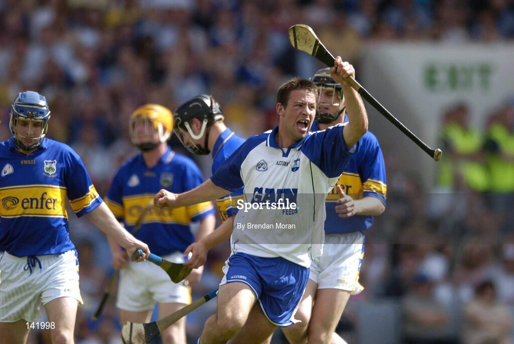 6 June 2004; Dan Shanahan, Waterford, celebrates scoring his and his sides first goal against Tipperary. Guinness Munster Senior Hurling Championship semi-final, Tipperary v Waterford, Pairc Ui Chaoimh, Cork. Picture credit; Brendan Moran / SPORTSFILE