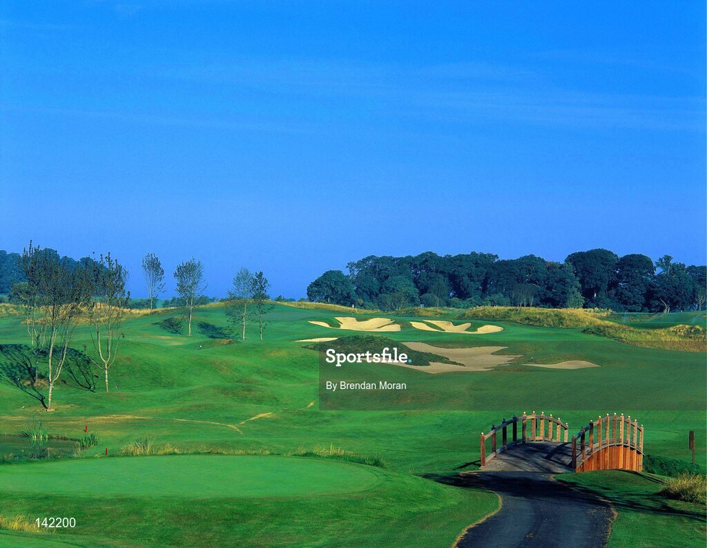 2003; A view from the 14th tee box towards the 14th Green on the New South Course at the K Club, Straffan, Co. Kildare, Ireland. Picture credit; Brendan Moran / SPORTSFILE