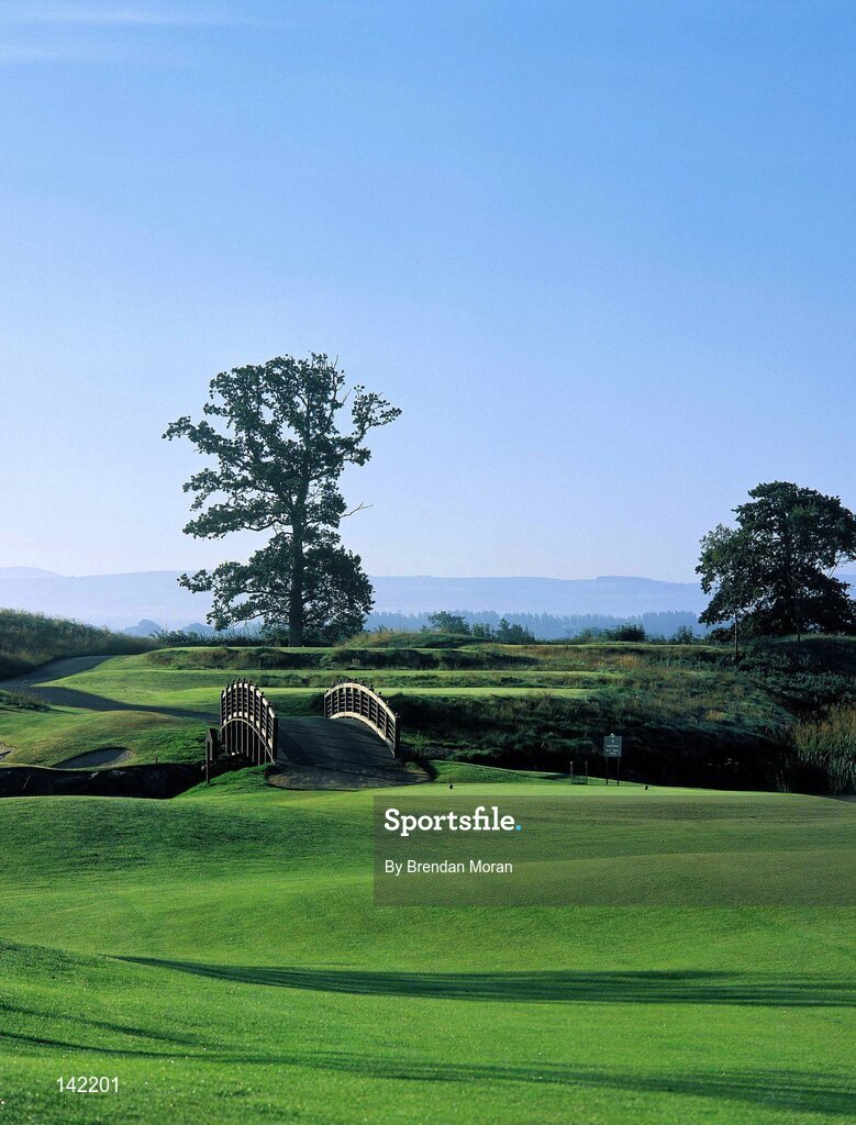 2003; A view of the 14th tee box from the 14th fairway on the New South Course at the K Club, Straffan, Co. Kildare, Ireland. Picture credit; Brendan Moran / SPORTSFILE