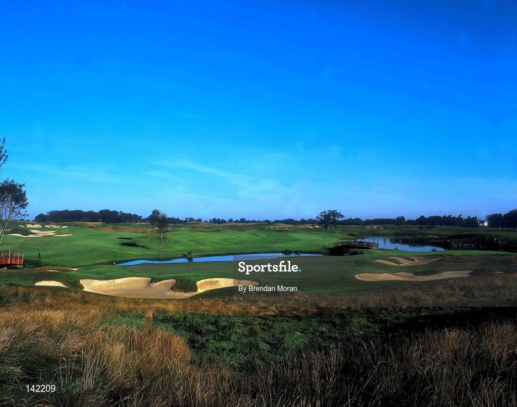 2003; The 16th Green on the New South Course at the K Club, Straffan, Co. Kildare, Ireland. Picture credit; Brendan Moran / SPORTSFILE