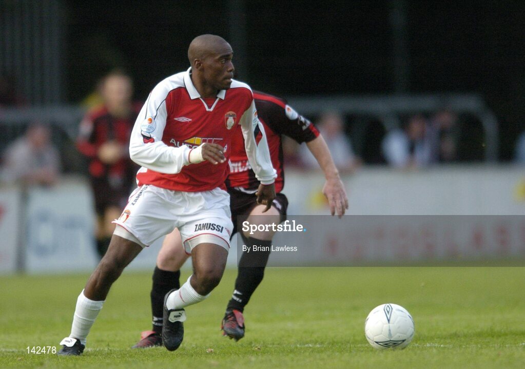8 June 2004; Joseph Ndo, St. Patrick's Athletic. eircom League, Premier Division, St. Patrick's Athletic v Longford, Richmond Park, Dublin. Picture credit; Brian Lawless / SPORTSFILE