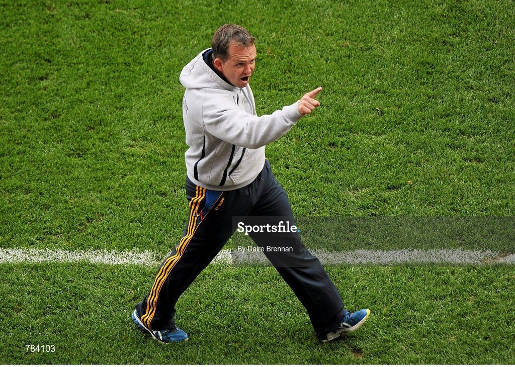 18 August 2013; Clare manager Davy Fitzgerald argues with a match official after Limerick were awarded a point that was initially signalled wide by the umpire. GAA Hurling All-Ireland Senior Championship, Semi-Final, Limerick v Clare, Croke Park, Dublin. Picture credit: Dáire Brennan / SPORTSFILE
