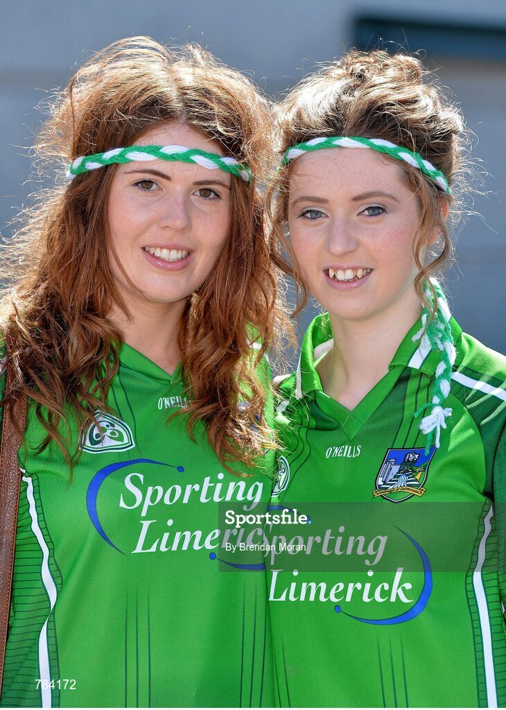 18 August 2013; Limerick supporters Aisling and Orla Molloy, from Killeavy, Co. Limerick, at the game. GAA Hurling All-Ireland Senior Championship, Semi-Final, Limerick v Clare, Croke Park, Dublin. Picture credit: Brendan Moran / SPORTSFILE