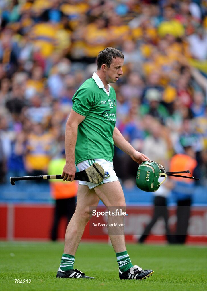 18 August 2013; Niall Moran, Limerick, leaves the pitch after the final whistle. GAA Hurling All-Ireland Senior Championship, Semi-Final, Limerick v Clare, Croke Park, Dublin. Picture credit: Brendan Moran / SPORTSFILE