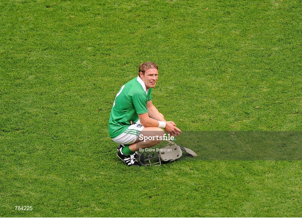 18 August 2013; A dejected Stephen Walsh, Limerick, after the game. GAA Hurling All-Ireland Senior Championship, Semi-Final, Limerick v Clare, Croke Park, Dublin. Picture credit: Dáire Brennan / SPORTSFILE