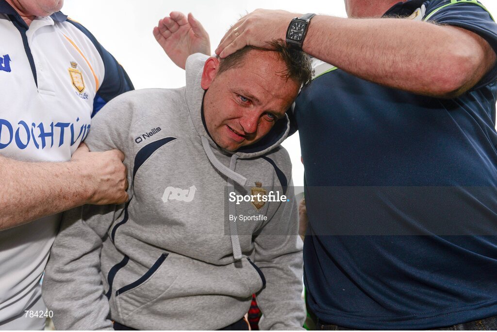 18 August 2013; Clare manager Davy Fitzgerald is congratulated after the game. GAA Hurling All-Ireland Senior Championship, Semi-Final, Limerick v Clare, Croke Park, Dublin. Photo by Sportsfile