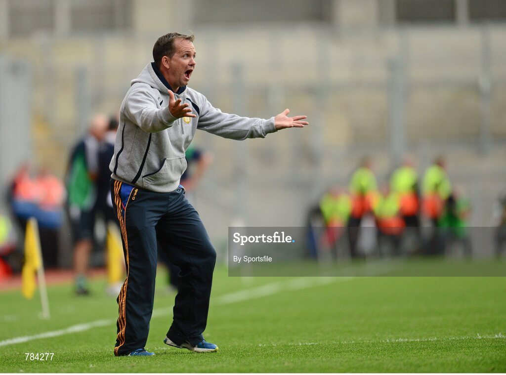 18 August 2013; Clare manager Davy Fitzgerald during the game. GAA Hurling All-Ireland Senior Championship, Semi-Final, Limerick v Clare, Croke Park, Dublin. Photo by Sportsfile