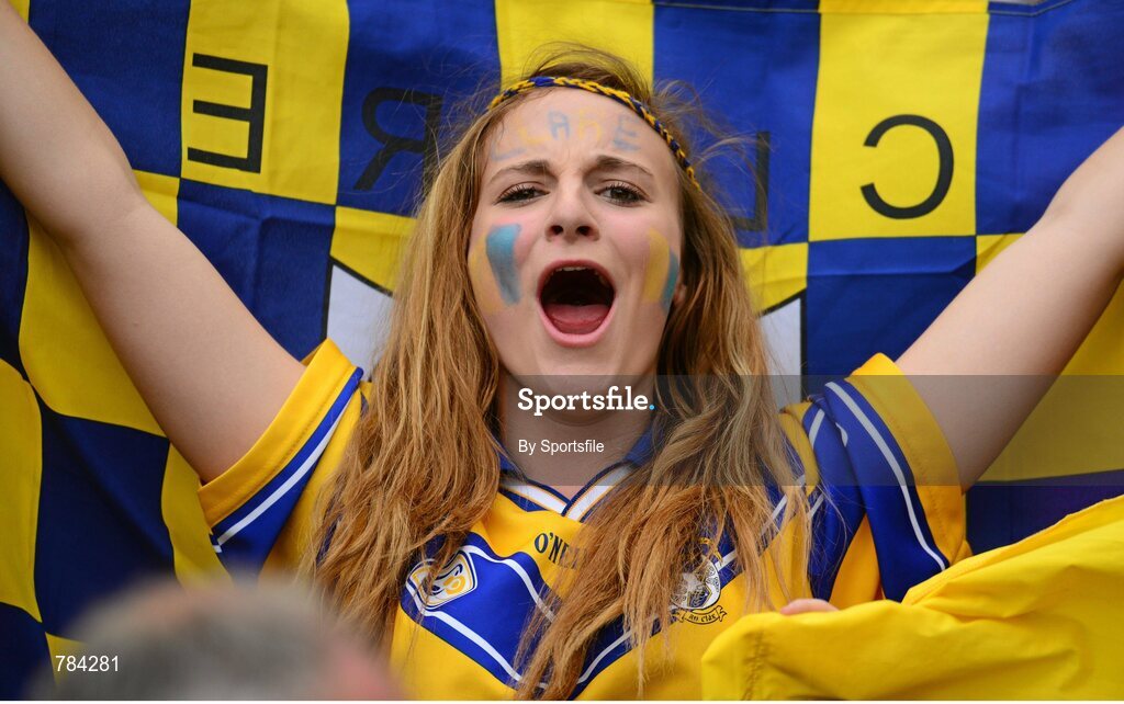 18 August 2013; Laura O'Mahoney from Ennis, Co. Clare, celebrates after the game. GAA Hurling All-Ireland Senior Championship, Semi-Final, Limerick v Clare, Croke Park, Dublin. Photo by Sportsfile