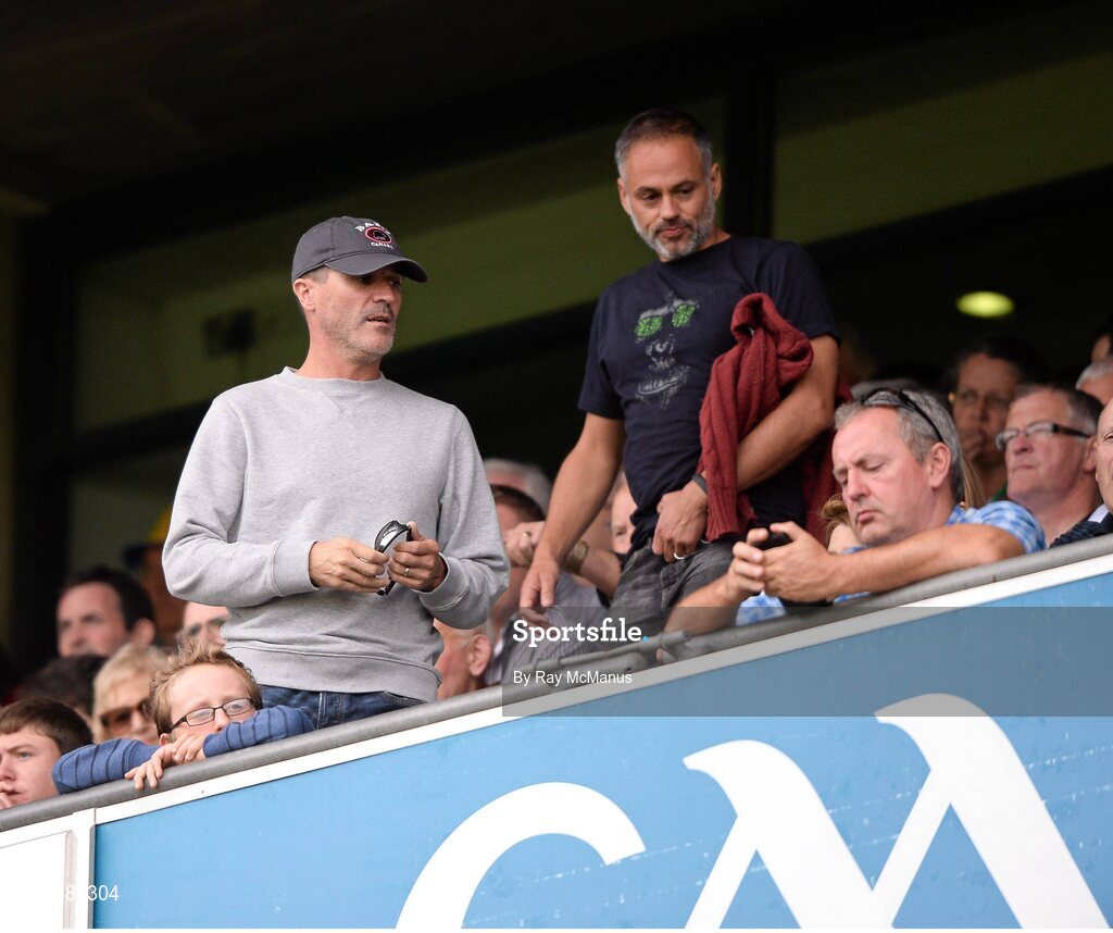 18 August 2013; Former Republic of Ireland captain Roy Keane takes to his seat in the Hogan Stand for the second half of the game. GAA Hurling All-Ireland Senior Championship, Semi-Final, Limerick v Clare, Croke Park, Dublin. Picture credit: Ray McManus / SPORTSFILE