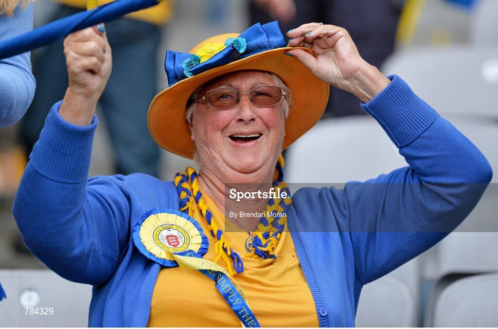18 August 2013; Clare supporter Bridget Dalton, from Sixmilebridge, Co. Clare, after the game. GAA Hurling All-Ireland Senior Championship, Semi-Final, Limerick v Clare, Croke Park, Dublin. Picture credit: Brendan Moran / SPORTSFILE