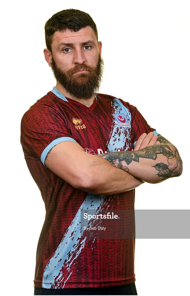 6 February 2023; Gary Deegan stands for a portrait during a Drogheda United squad portrait session at Weaver's Park in Drogheda, Louth. Photo by Seb Daly/Sportsfile