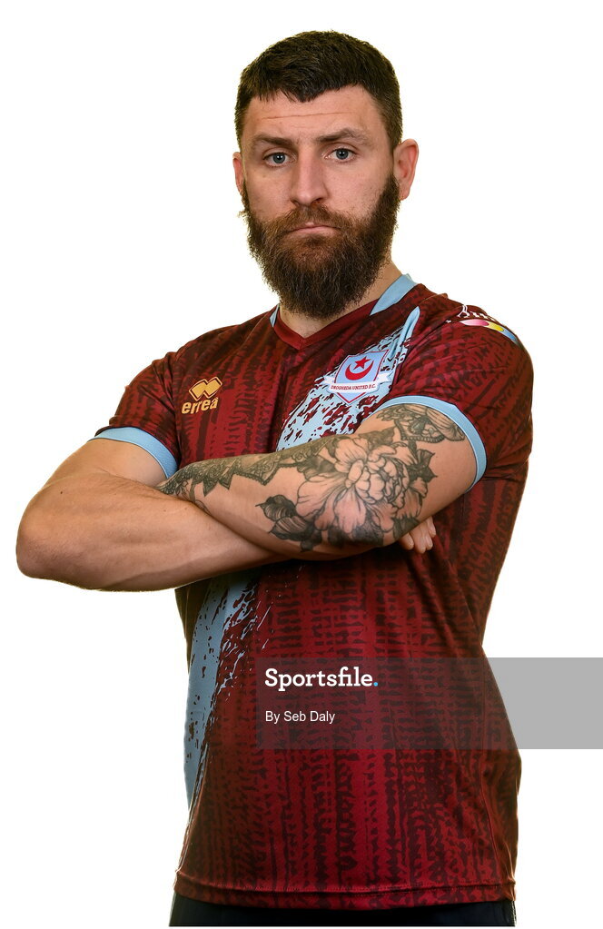 6 February 2023; Gary Deegan stands for a portrait during a Drogheda United squad portrait session at Weaver's Park in Drogheda, Louth. Photo by Seb Daly/Sportsfile