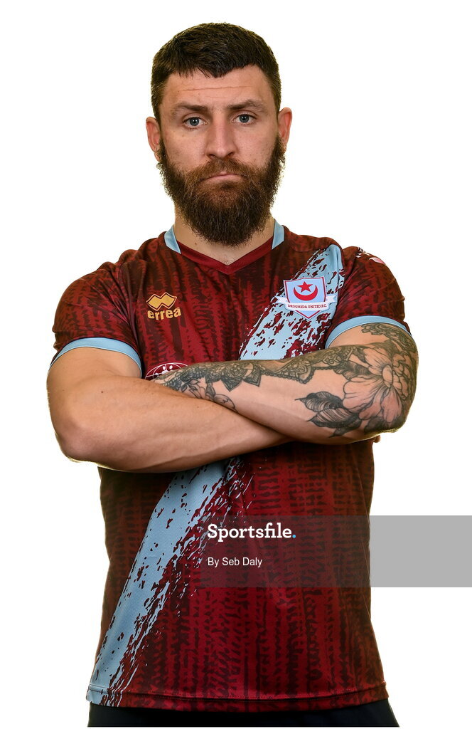 6 February 2023; Gary Deegan stands for a portrait during a Drogheda United squad portrait session at Weaver's Park in Drogheda, Louth. Photo by Seb Daly/Sportsfile