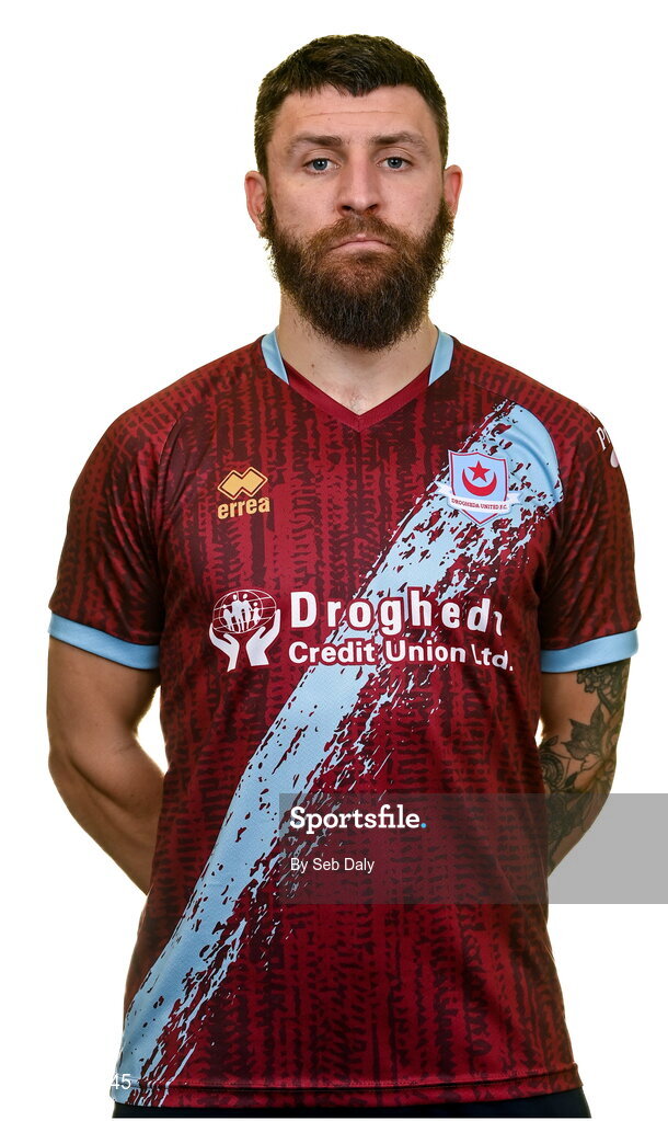 6 February 2023; Gary Deegan stands for a portrait during a Drogheda United squad portrait session at Weaver's Park in Drogheda, Louth. Photo by Seb Daly/Sportsfile