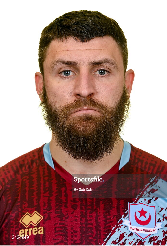 6 February 2023; Gary Deegan stands for a portrait during a Drogheda United squad portrait session at Weaver's Park in Drogheda, Louth. Photo by Seb Daly/Sportsfile