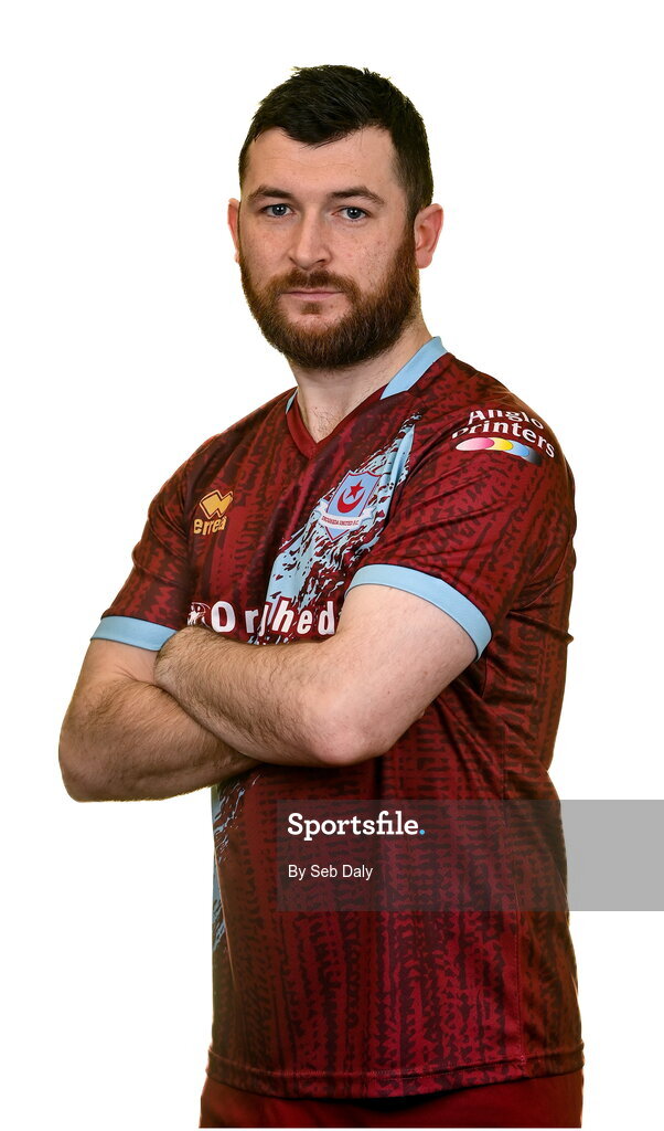 6 February 2023; Ryan Brennan stands for a portrait during a Drogheda United squad portrait session at Weaver's Park in Drogheda, Louth. Photo by Seb Daly/Sportsfile