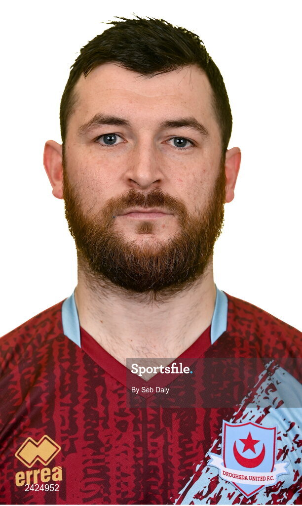 6 February 2023; Ryan Brennan stands for a portrait during a Drogheda United squad portrait session at Weaver's Park in Drogheda, Louth. Photo by Seb Daly/Sportsfile