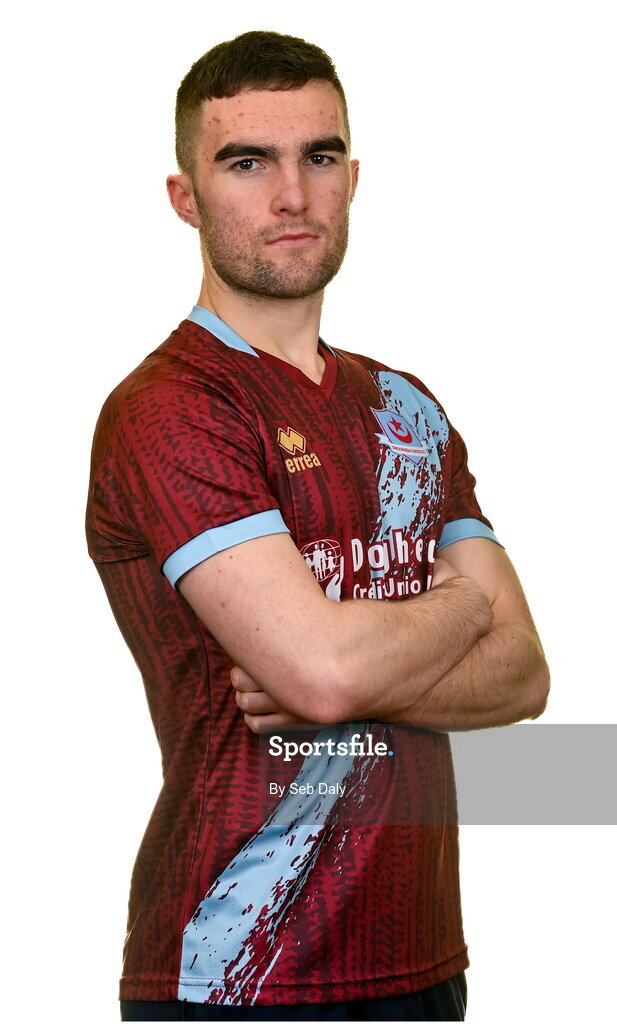 6 February 2023; Jarlath Jones stands for a portrait during a Drogheda United squad portrait session at Weaver's Park in Drogheda, Louth. Photo by Seb Daly/Sportsfile