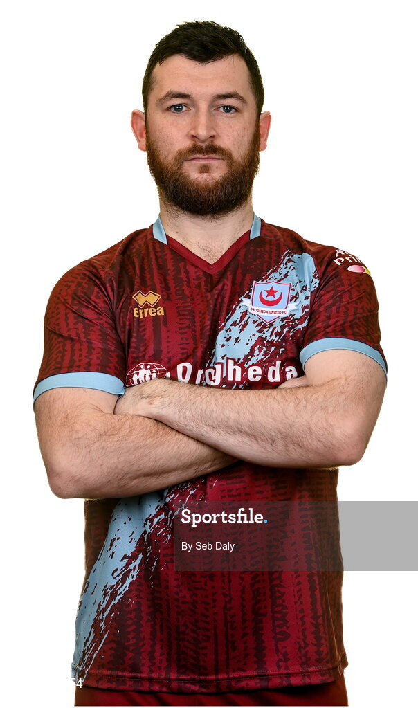 6 February 2023; Ryan Brennan stands for a portrait during a Drogheda United squad portrait session at Weaver's Park in Drogheda, Louth. Photo by Seb Daly/Sportsfile