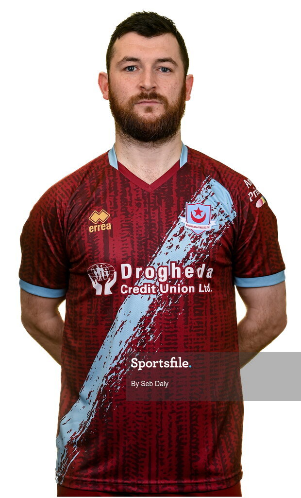 6 February 2023; Ryan Brennan stands for a portrait during a Drogheda United squad portrait session at Weaver's Park in Drogheda, Louth. Photo by Seb Daly/Sportsfile
