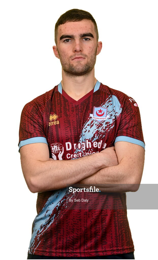 6 February 2023; Jarlath Jones stands for a portrait during a Drogheda United squad portrait session at Weaver's Park in Drogheda, Louth. Photo by Seb Daly/Sportsfile