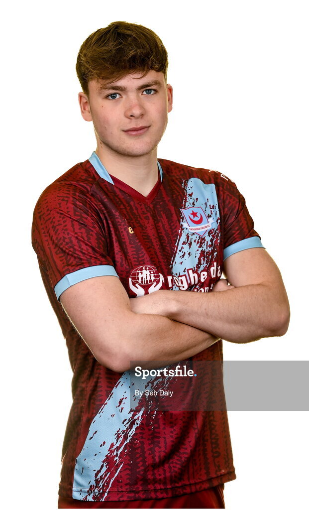 6 February 2023; Freddie Draper stands for a portrait during a Drogheda United squad portrait session at Weaver's Park in Drogheda, Louth. Photo by Seb Daly/Sportsfile
