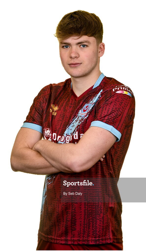 6 February 2023; Freddie Draper stands for a portrait during a Drogheda United squad portrait session at Weaver's Park in Drogheda, Louth. Photo by Seb Daly/Sportsfile