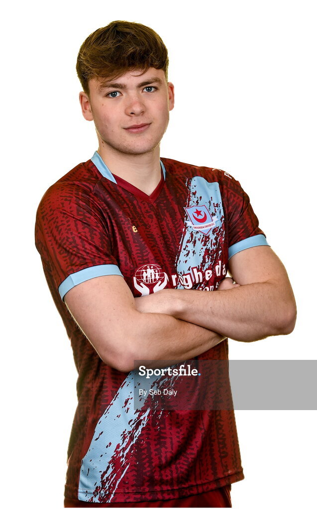 6 February 2023; Freddie Draper stands for a portrait during a Drogheda United squad portrait session at Weaver's Park in Drogheda, Louth. Photo by Seb Daly/Sportsfile