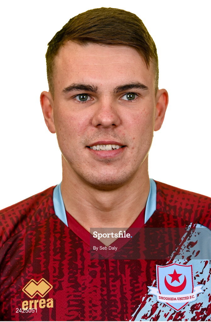 6 February 2023; Dayle Rooney stands for a portrait during a Drogheda United squad portrait session at Weaver's Park in Drogheda, Louth. Photo by Seb Daly/Sportsfile