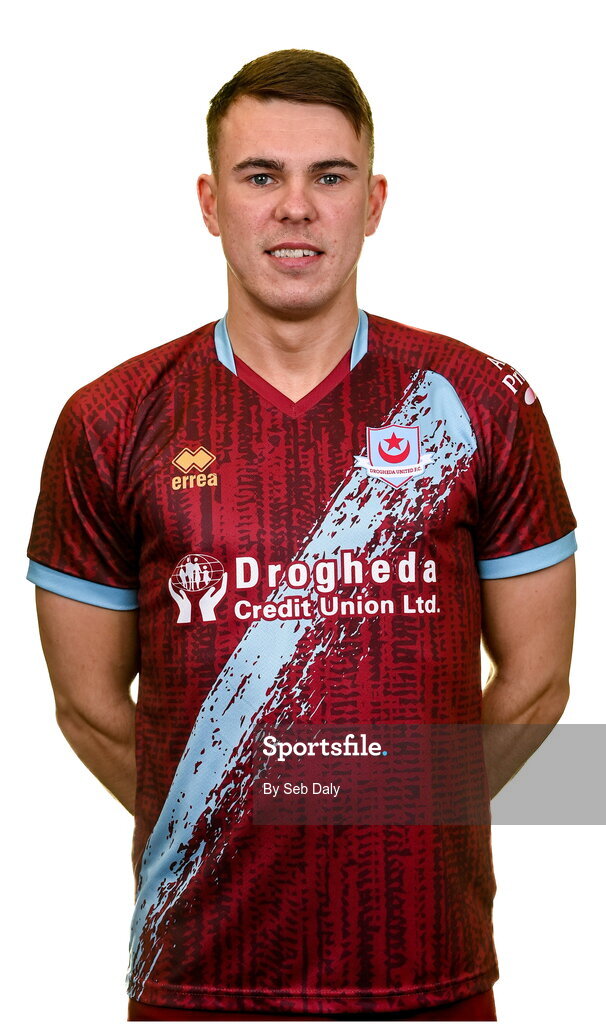 6 February 2023; Dayle Rooney stands for a portrait during a Drogheda United squad portrait session at Weaver's Park in Drogheda, Louth. Photo by Seb Daly/Sportsfile
