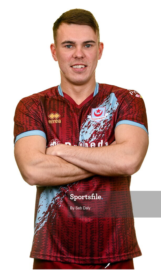 6 February 2023; Dayle Rooney stands for a portrait during a Drogheda United squad portrait session at Weaver's Park in Drogheda, Louth. Photo by Seb Daly/Sportsfile