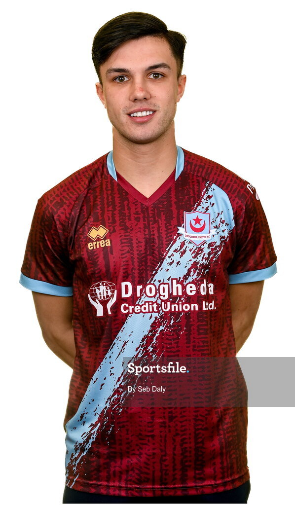 6 February 2023; Sean Brennan stands for a portrait during a Drogheda United squad portrait session at Weaver's Park in Drogheda, Louth. Photo by Seb Daly/Sportsfile