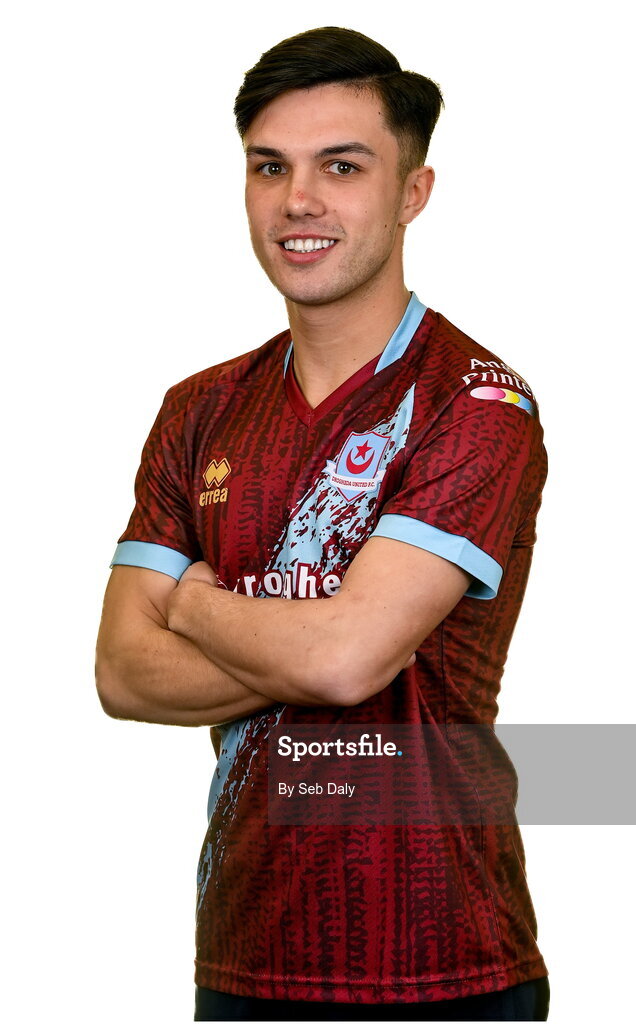 6 February 2023; Sean Brennan stands for a portrait during a Drogheda United squad portrait session at Weaver's Park in Drogheda, Louth. Photo by Seb Daly/Sportsfile
