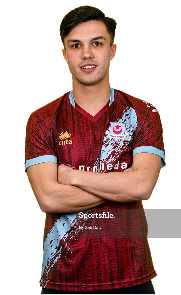 6 February 2023; Sean Brennan stands for a portrait during a Drogheda United squad portrait session at Weaver's Park in Drogheda, Louth. Photo by Seb Daly/Sportsfile