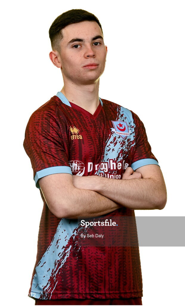 6 February 2023; Callum Ralph stands for a portrait during a Drogheda United squad portrait session at Weaver's Park in Drogheda, Louth. Photo by Seb Daly/Sportsfile
