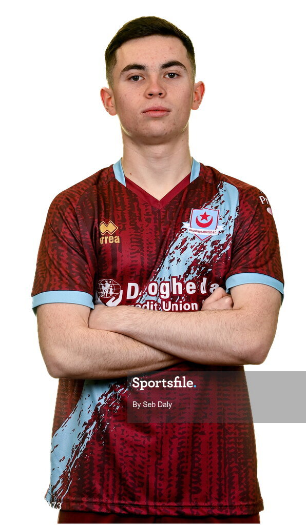 6 February 2023; Callum Ralph stands for a portrait during a Drogheda United squad portrait session at Weaver's Park in Drogheda, Louth. Photo by Seb Daly/Sportsfile