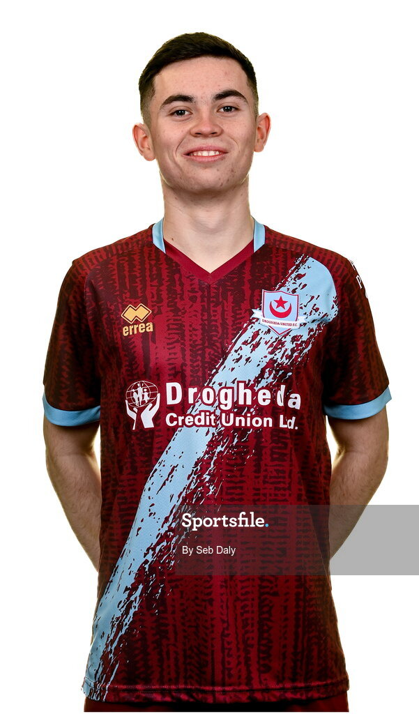 6 February 2023; Callum Ralph stands for a portrait during a Drogheda United squad portrait session at Weaver's Park in Drogheda, Louth. Photo by Seb Daly/Sportsfile