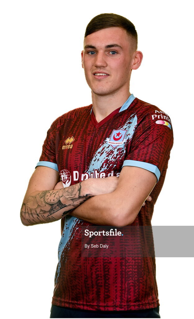 6 February 2023; Dylan Molloy stands for a portrait during a Drogheda United squad portrait session at Weaver's Park in Drogheda, Louth. Photo by Seb Daly/Sportsfile