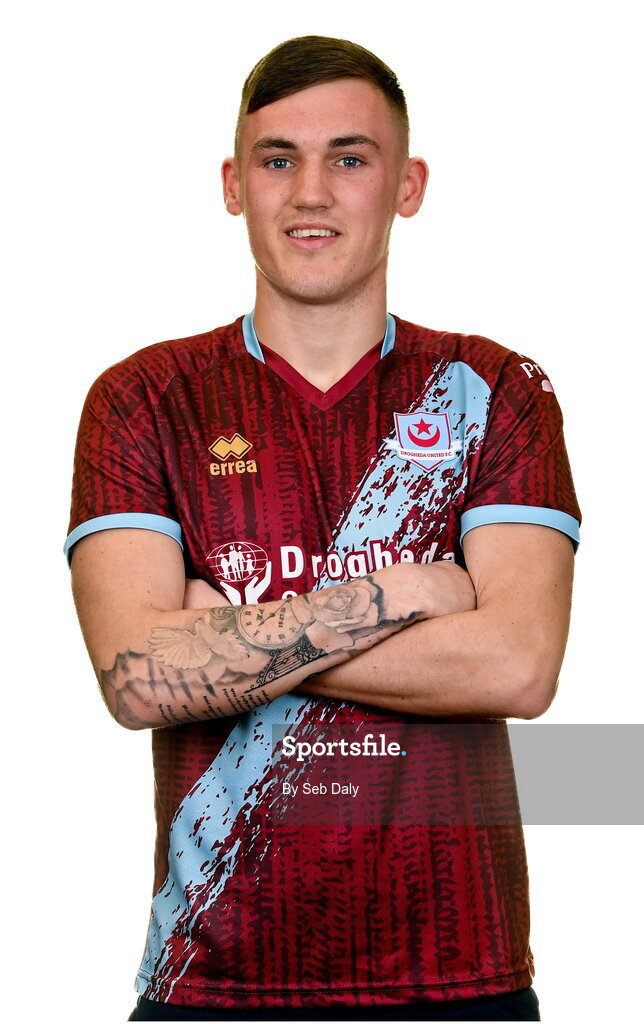 6 February 2023; Dylan Molloy stands for a portrait during a Drogheda United squad portrait session at Weaver's Park in Drogheda, Louth. Photo by Seb Daly/Sportsfile