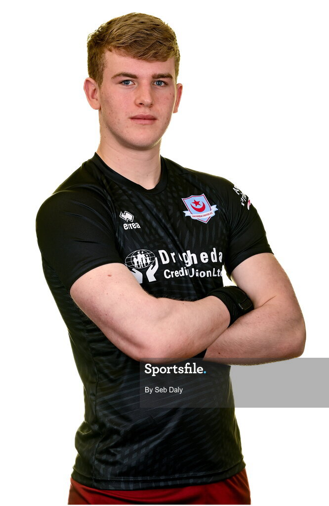 6 February 2023; Fiachra Pagel stands for a portrait during a Drogheda United squad portrait session at Weaver's Park in Drogheda, Louth. Photo by Seb Daly/Sportsfile