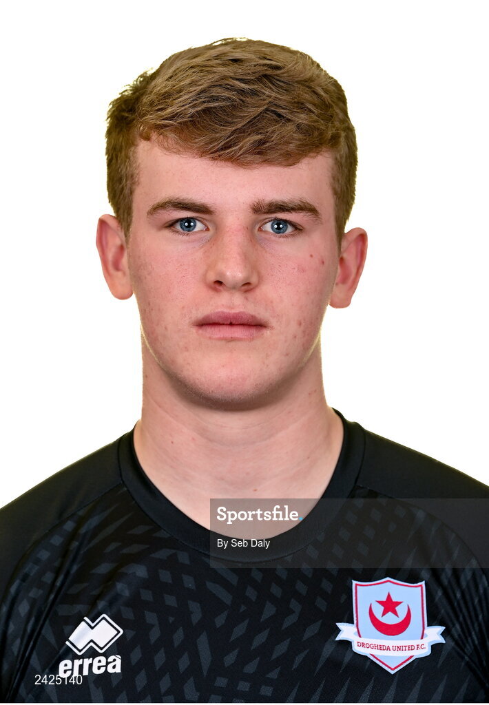 6 February 2023; Fiachra Pagel stands for a portrait during a Drogheda United squad portrait session at Weaver's Park in Drogheda, Louth. Photo by Seb Daly/Sportsfile