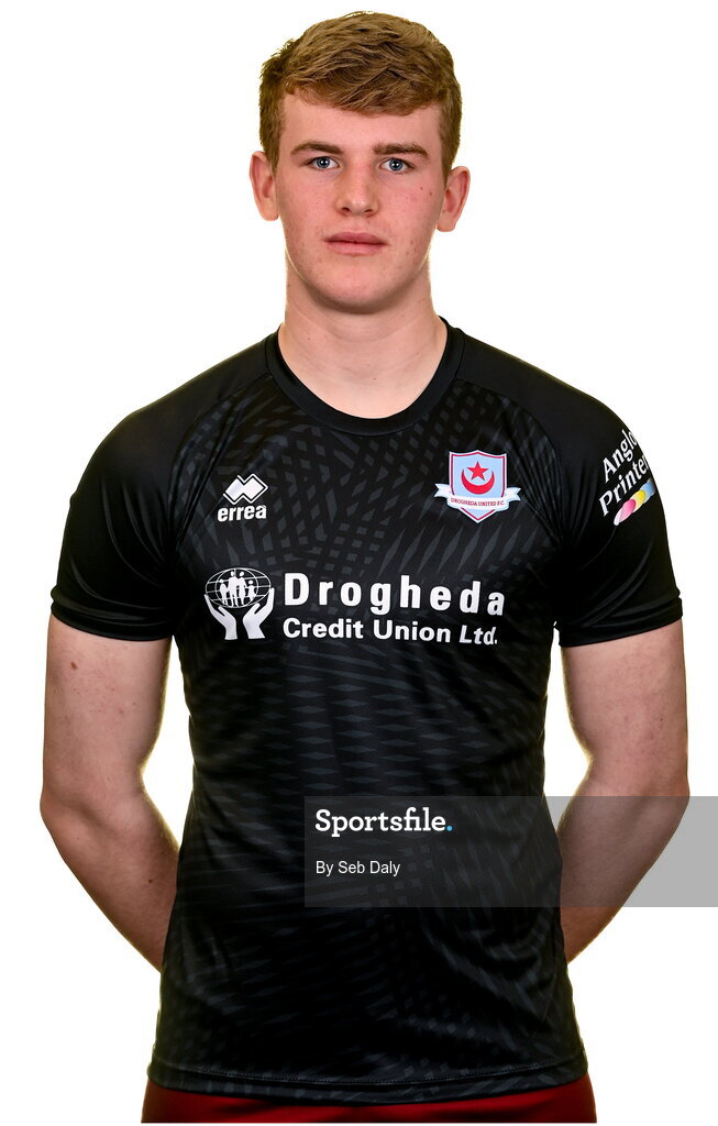 6 February 2023; Fiachra Pagel stands for a portrait during a Drogheda United squad portrait session at Weaver's Park in Drogheda, Louth. Photo by Seb Daly/Sportsfile
