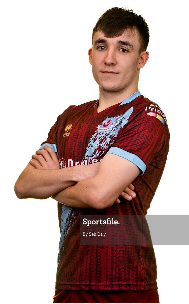 6 February 2023; Michael Leddy stands for a portrait during a Drogheda United squad portrait session at Weaver's Park in Drogheda, Louth. Photo by Seb Daly/Sportsfile