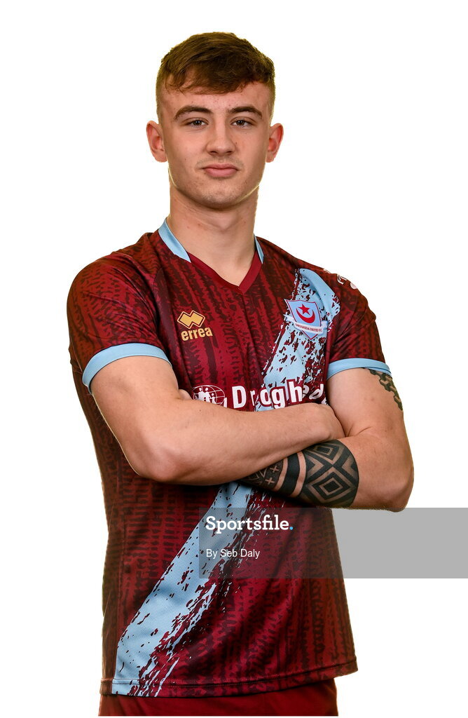 6 February 2023; Ben Curtis stands for a portrait during a Drogheda United squad portrait session at Weaver's Park in Drogheda, Louth. Photo by Seb Daly/Sportsfile