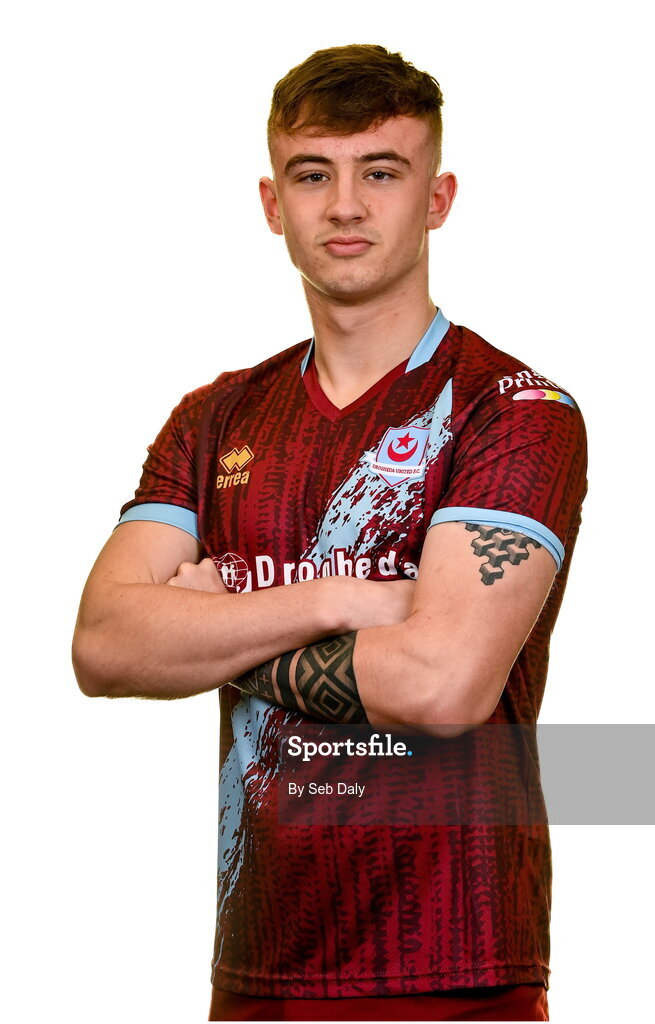 6 February 2023; Ben Curtis stands for a portrait during a Drogheda United squad portrait session at Weaver's Park in Drogheda, Louth. Photo by Seb Daly/Sportsfile