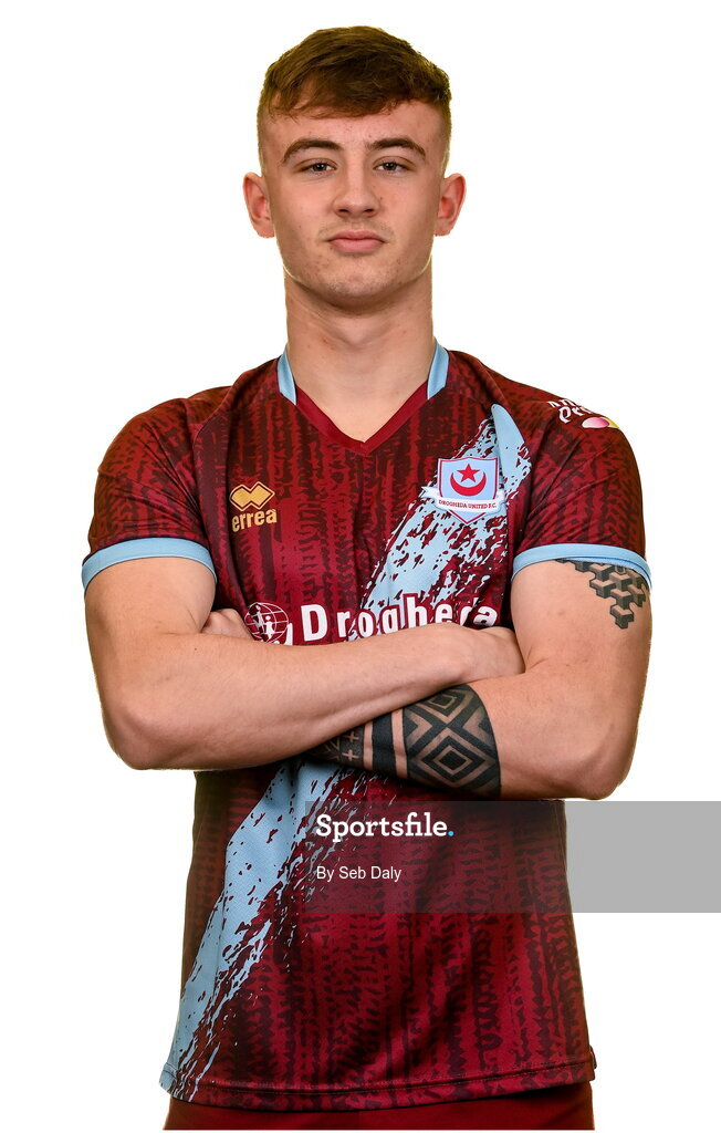 6 February 2023; Ben Curtis stands for a portrait during a Drogheda United squad portrait session at Weaver's Park in Drogheda, Louth. Photo by Seb Daly/Sportsfile